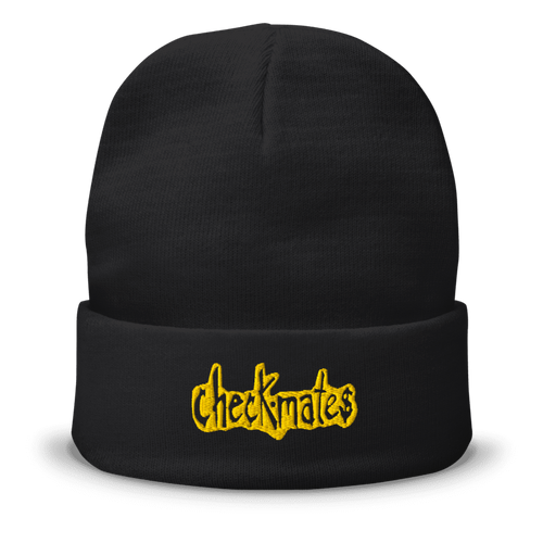 CHECKMATES COMICS - Black logo cuff knit beanie (free-size)