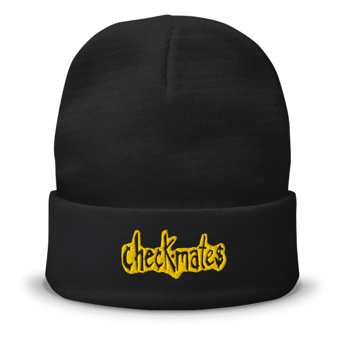 CHECKMATES COMICS - Black logo cuff knit beanie (free-size)