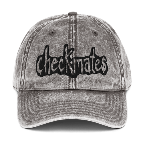 CHECKMATES COMICS - Stonewash embroidered logo vintage cap (free size)