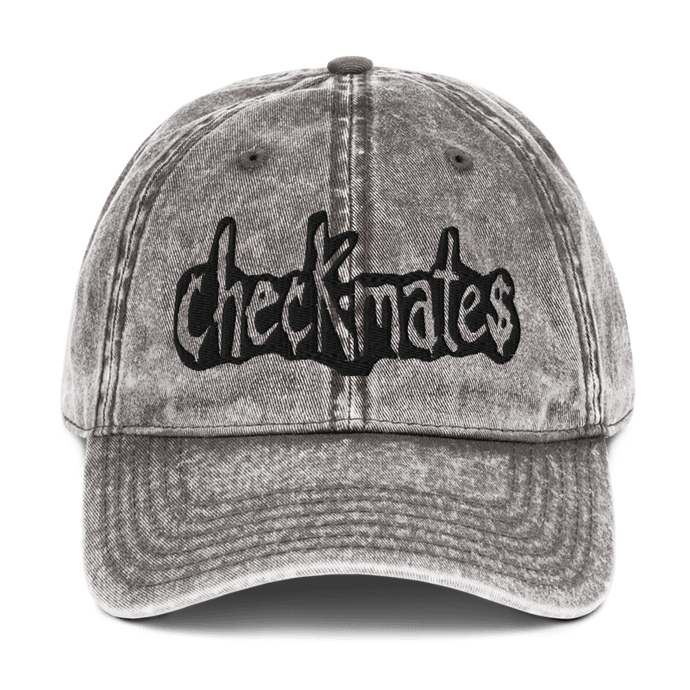CHECKMATES COMICS - Stonewash embroidered logo vintage cap (free size)