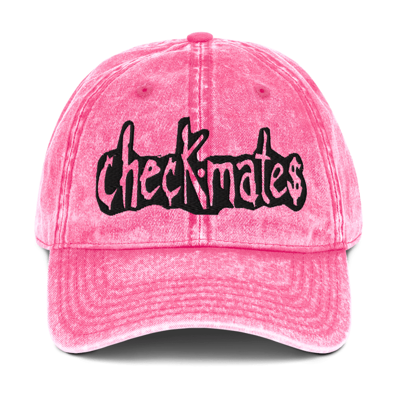 CHECKMATES COMICS - Stonewash embroidered logo vintage cap (free size)