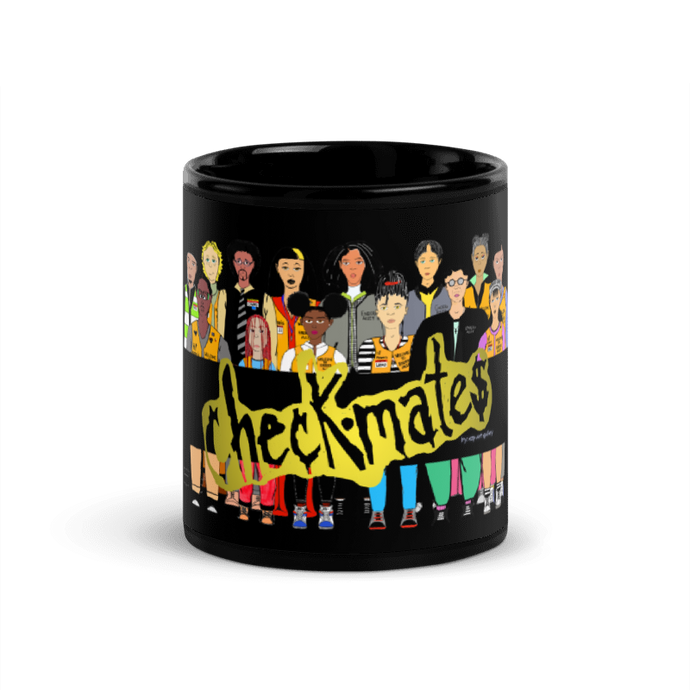 CHECKMATES COMICS -Black ceramic classic cast mug(shot)